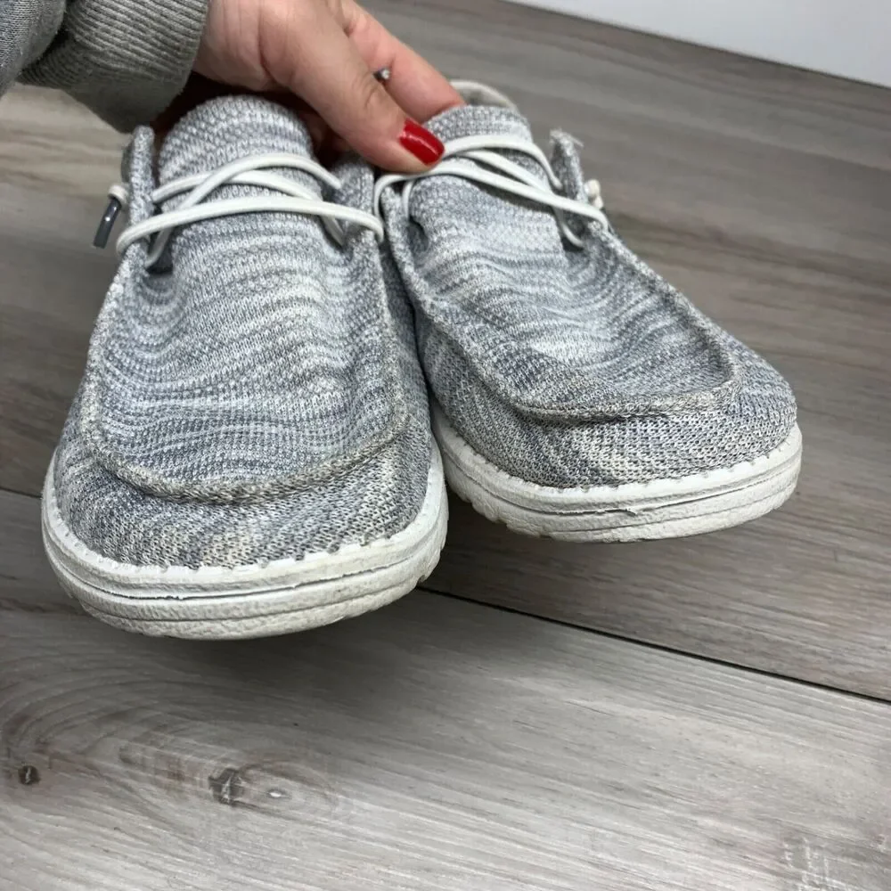 Hey Dude’s Women’s Wendy Sox Glacier Gray/White‎ Comfort Shoes 9/40